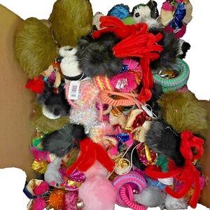 300 Piece Cat toy Spider Panda Ball Mylar Mouse Fur Pom Hedgehog Glitter puff